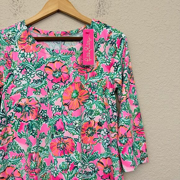 LILLY PULITZER Solia ChillyLilly Mini Dress Soleil Pink Floral Shift NWT - Picture 3 of 14